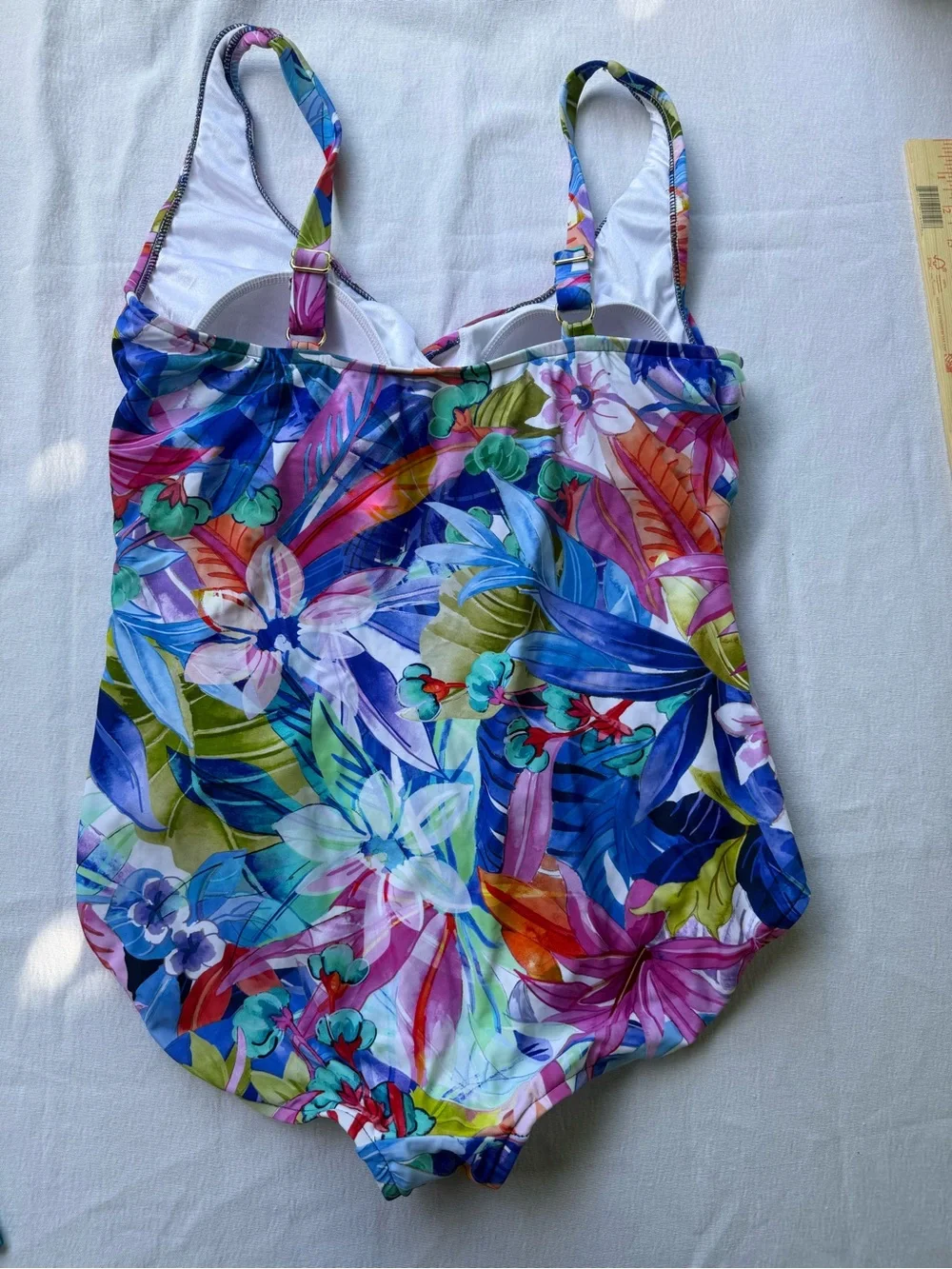 NEW Size 16W Maxine of Hollywood Floral side Ruching One-Piece Swimsuit